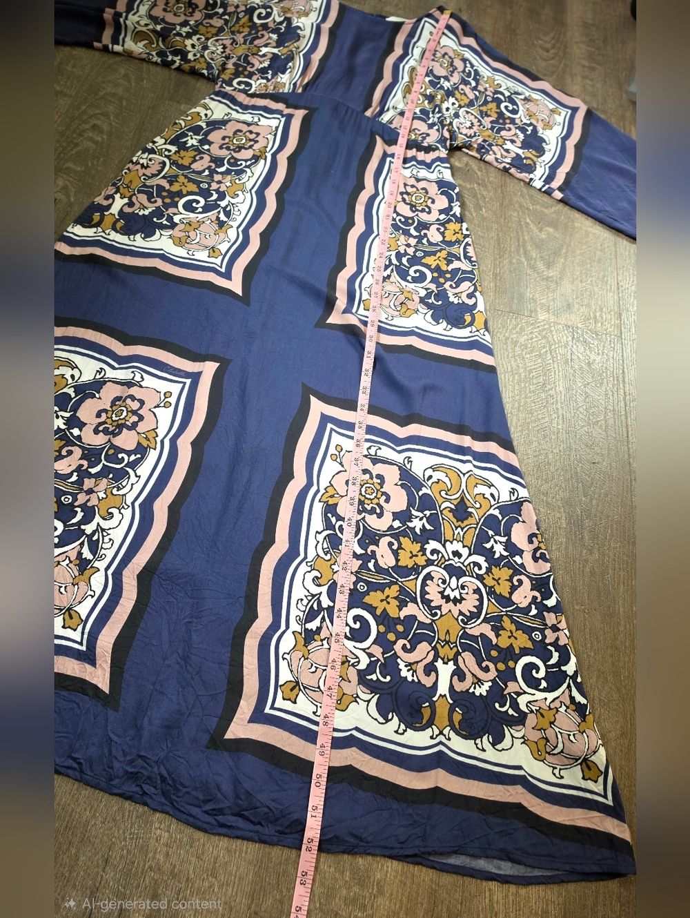 Cleobella Falling Fawn Ankle Maxi Dress in Floral Anise Women's M Blue Pink Boho - Picture 13 of 15